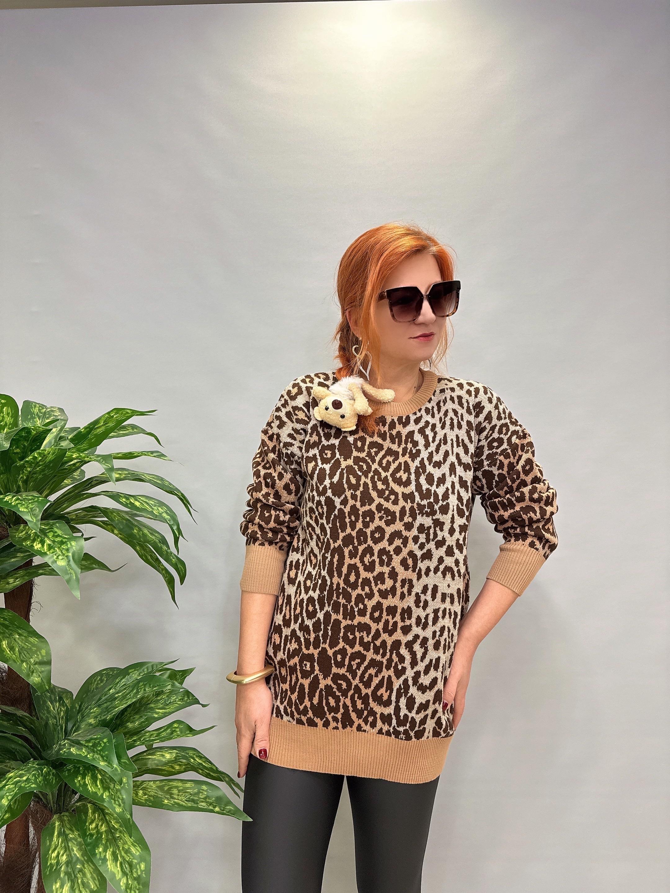 MNS 21116 LEOPAR TRİKO KAZAK VİZON 