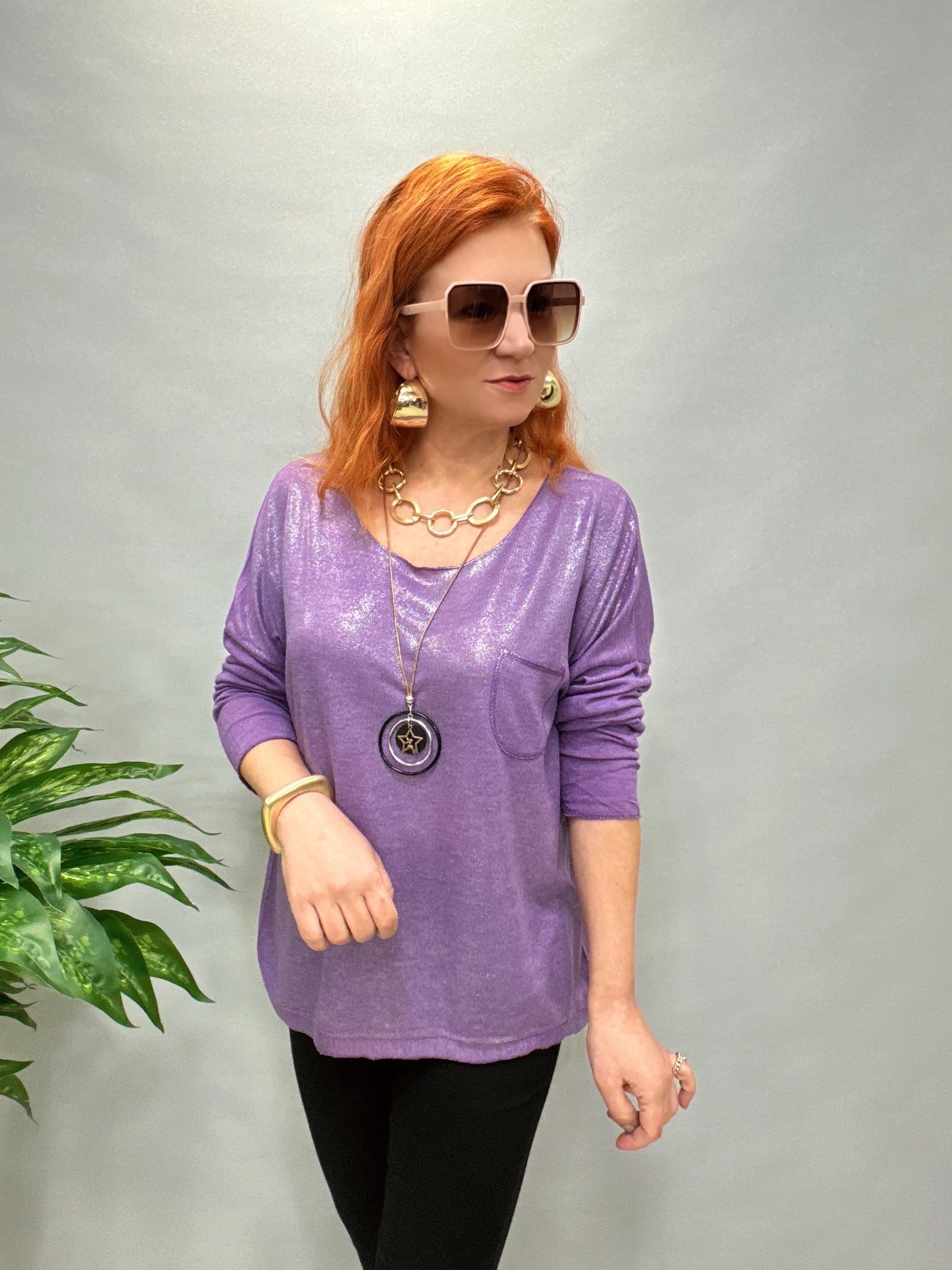 MNS 2546 (KOLYE HEDİYELİ) İTALYAN BLUZ MOR