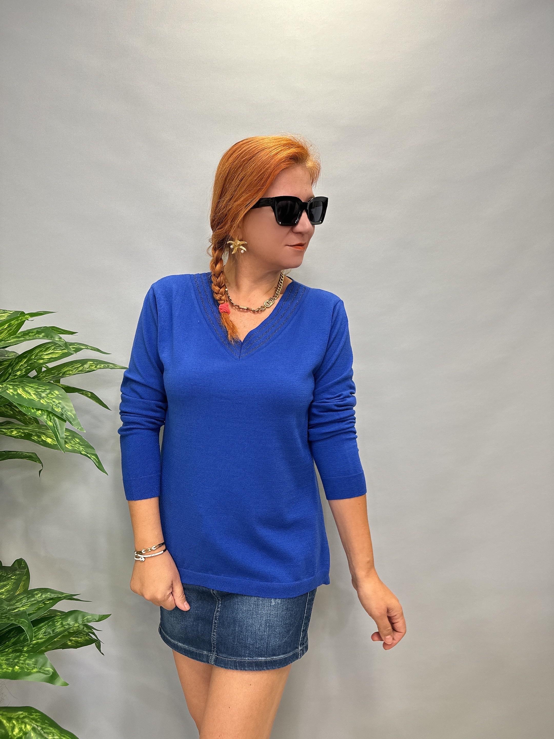 MNS 31006 YAKA DETAY SOFT TOUCH BLUZ  42 BEDENE KADAR UYUMLUDUR  SAKS