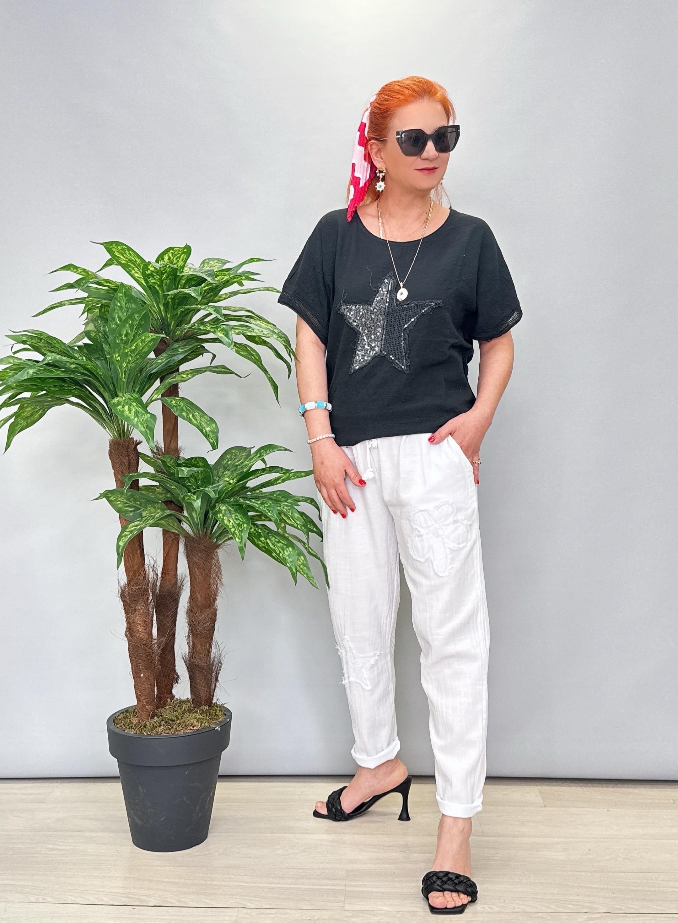 MNS 4045 PAYET DETAY PAMUKLU PANTOLON 46 BEDENE KADAR UYUMLUDUR BEYAZ