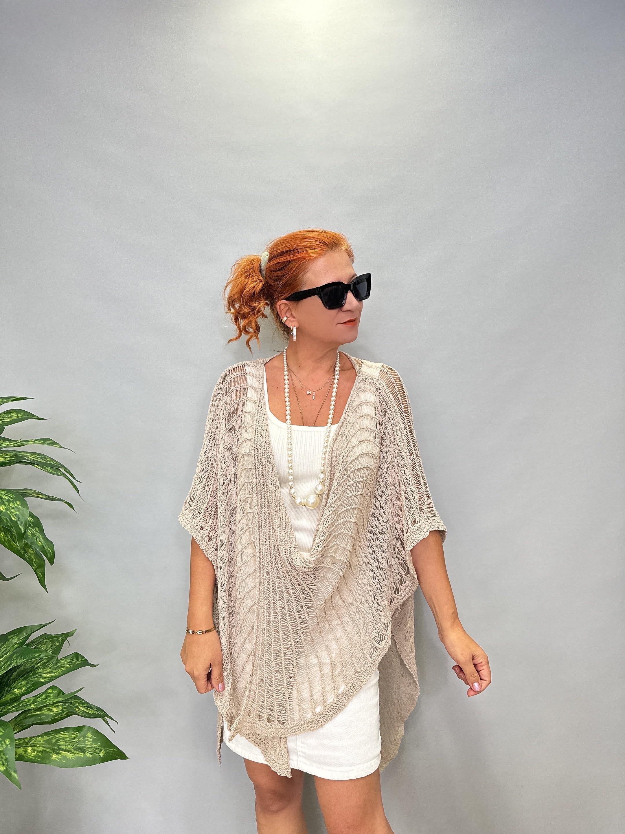 MNS 5059 KELEBEK  FİLE  BLUZ  VİZON