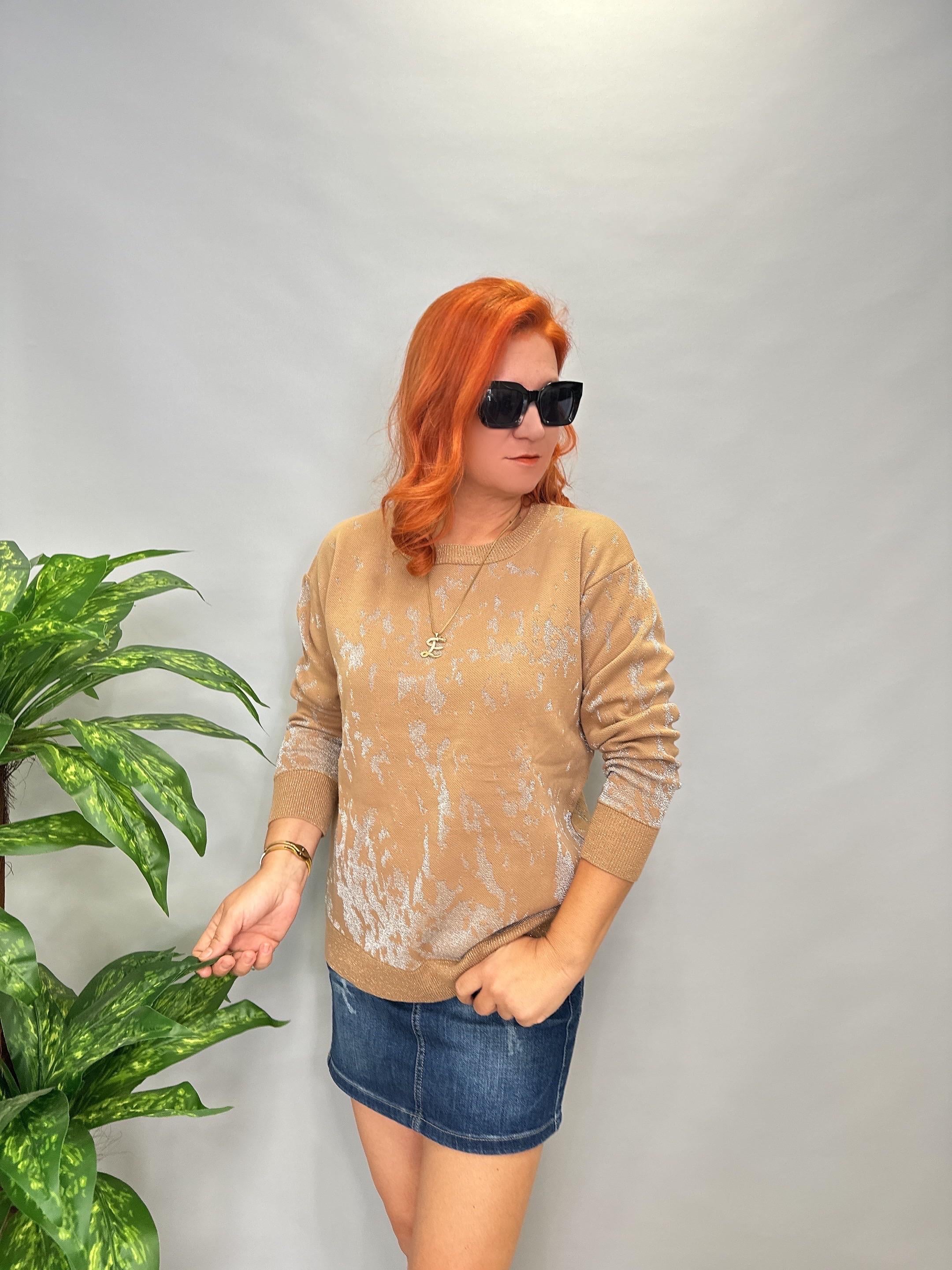 MNS 5063 SİM DETAY TOK TRİKO BLUZ 40 BEDENE KADAR UYUMLU VİZON