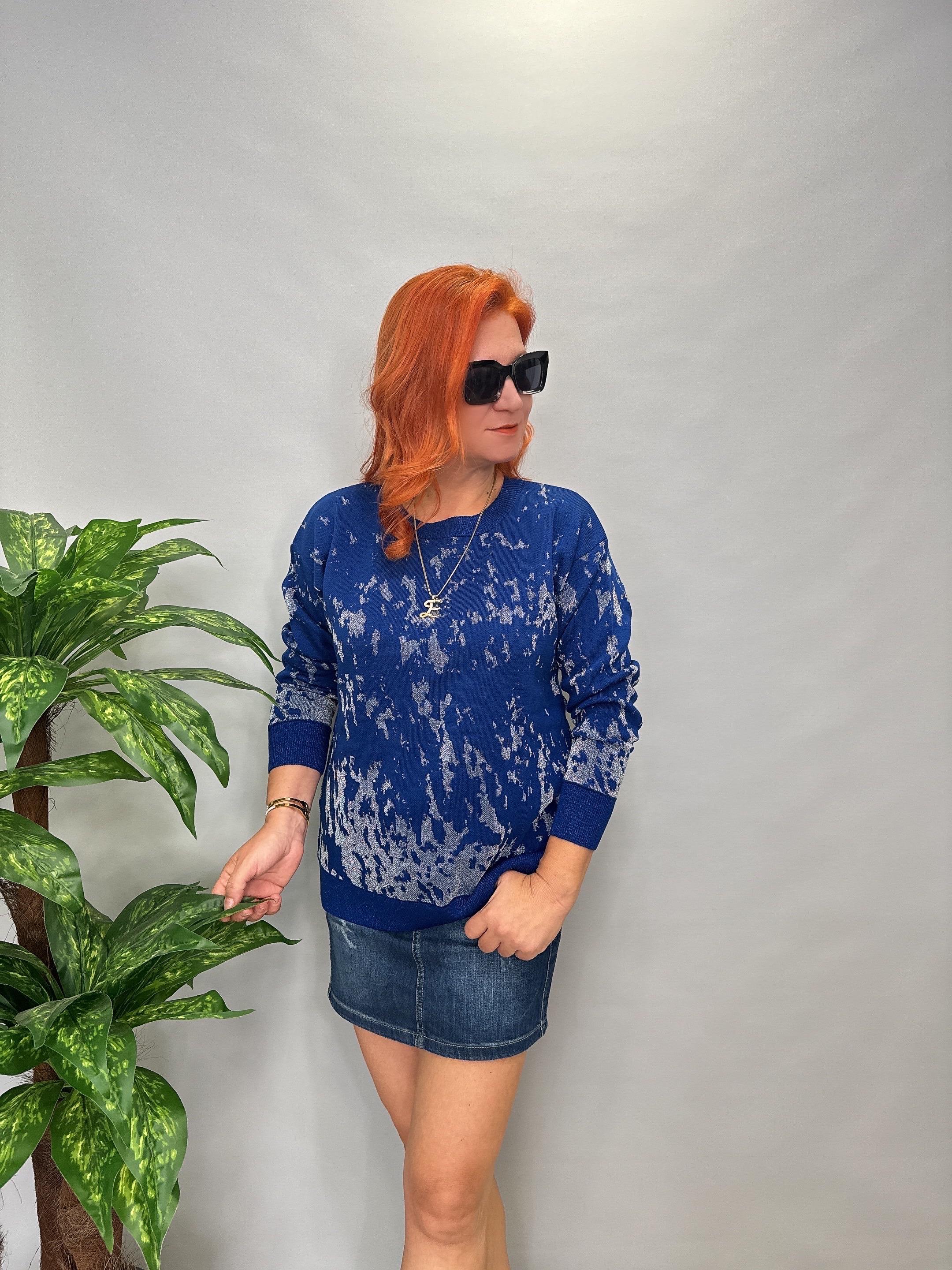 MNS 5063 SİM DETAY TOK TRİKO BLUZ 40 BEDENE KADAR UYUMLU SAKS