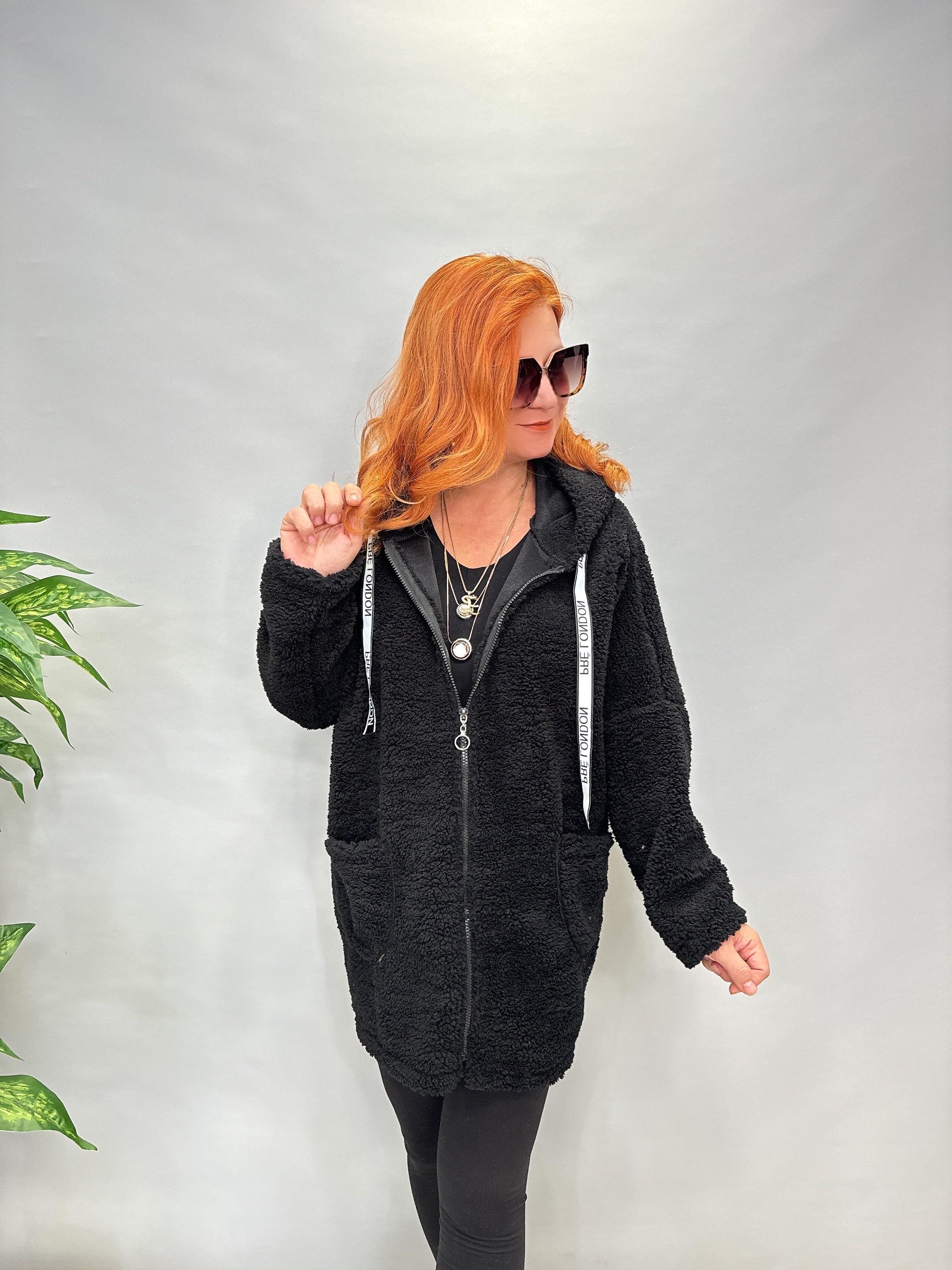 MNS 5084 PELUŞ CEKET SİYAH 40/48 BEDENE  KADAR UYUMLUDUR 