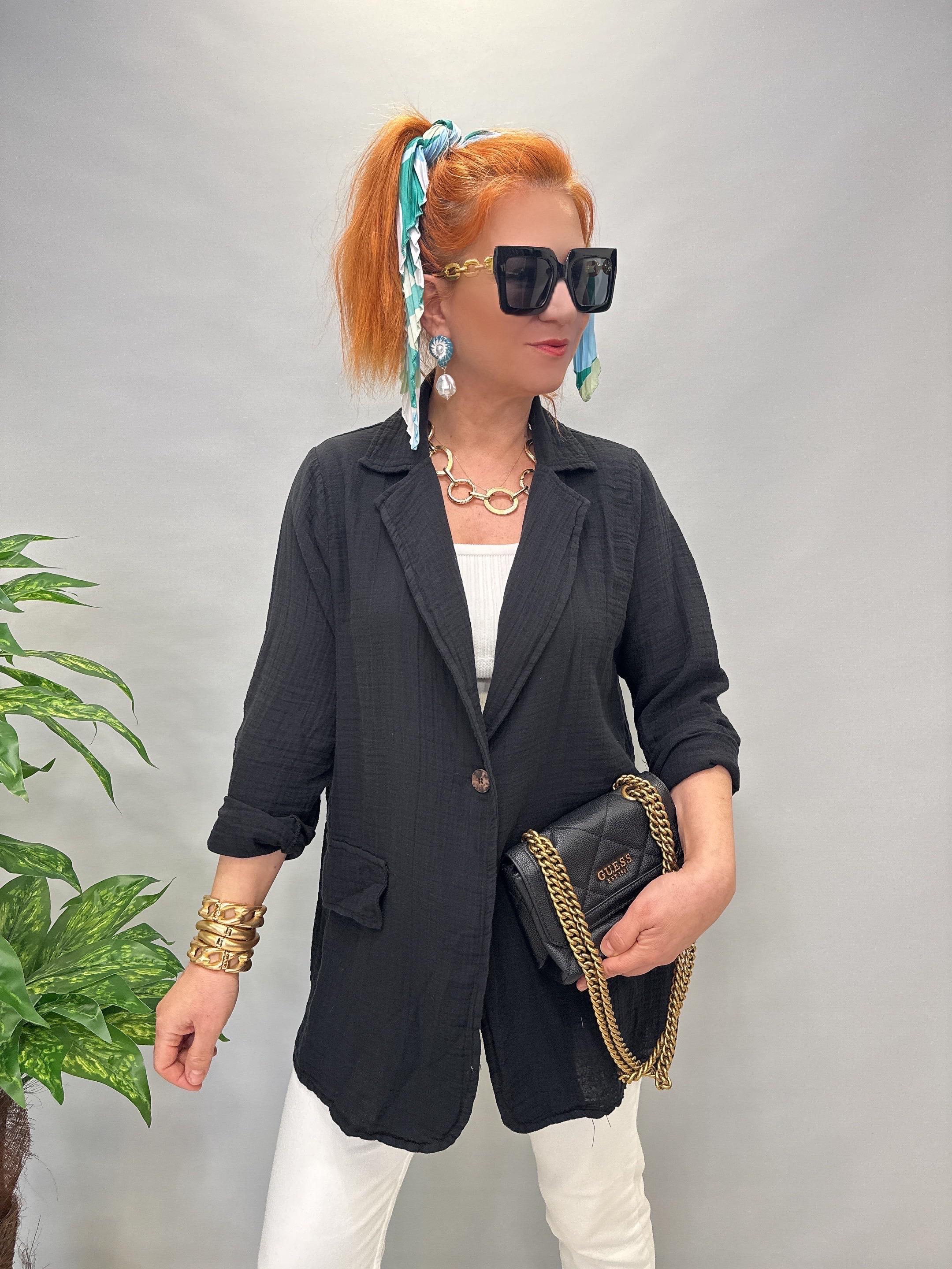 MNS 9074 MÜSLİN BLAZER/CEKET SİYAH