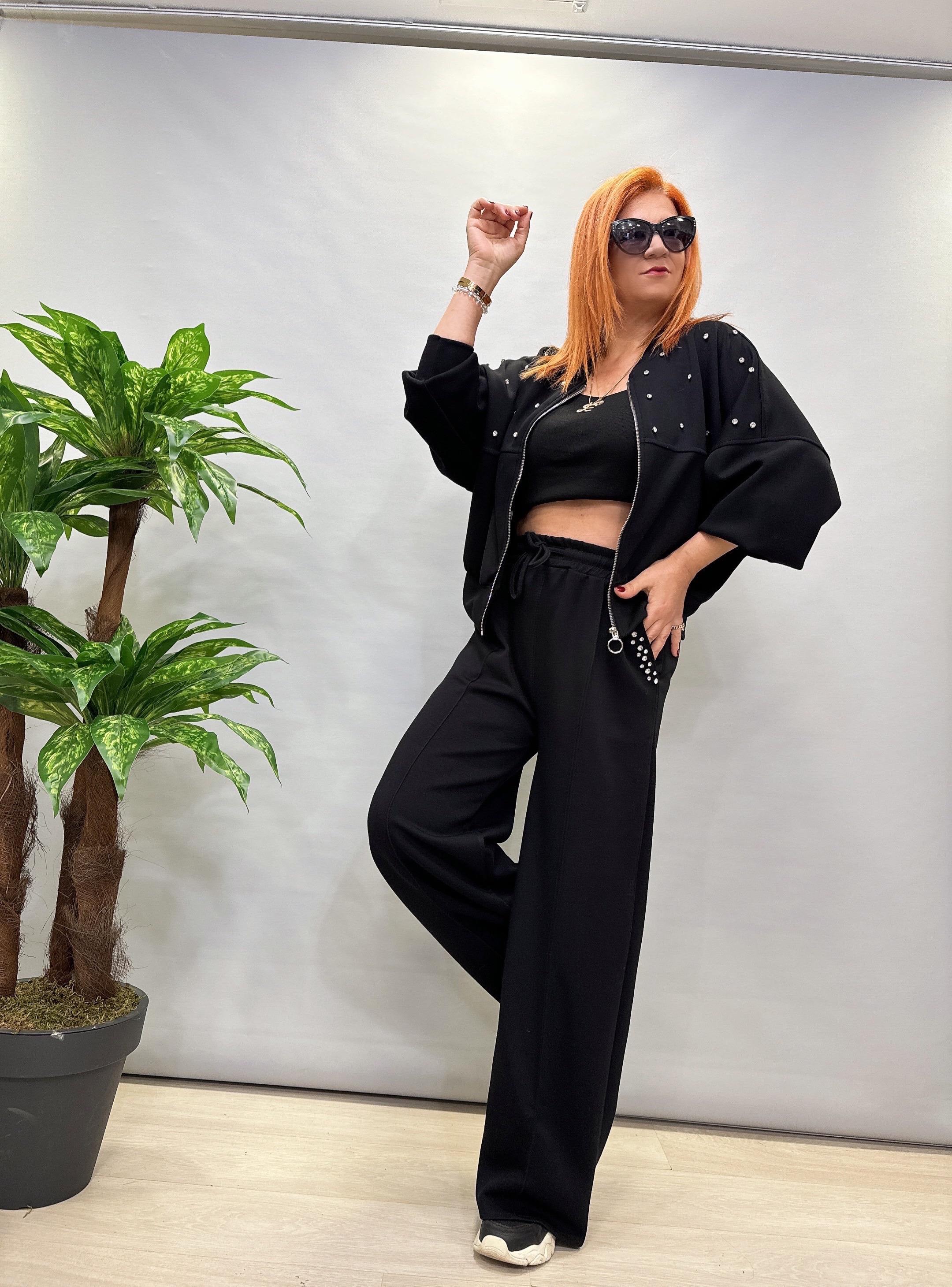 MNS 9516 İTALYAN TAŞ DETAY ULTRA MODAL PANTOLON SİYAH