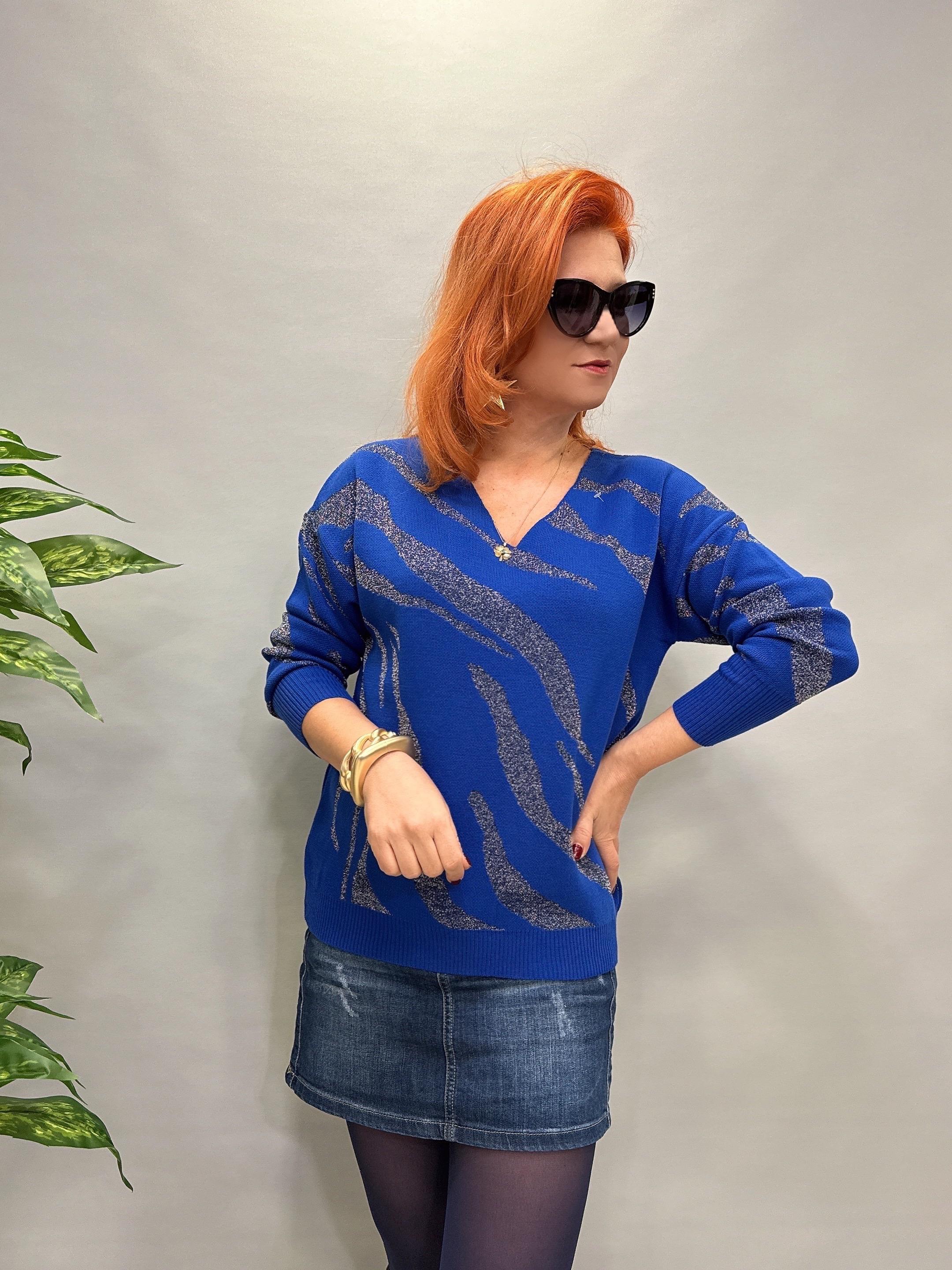 YNY 21084 LİKRALI SİM DETAYLI TRİKO SAKS MAVİ 