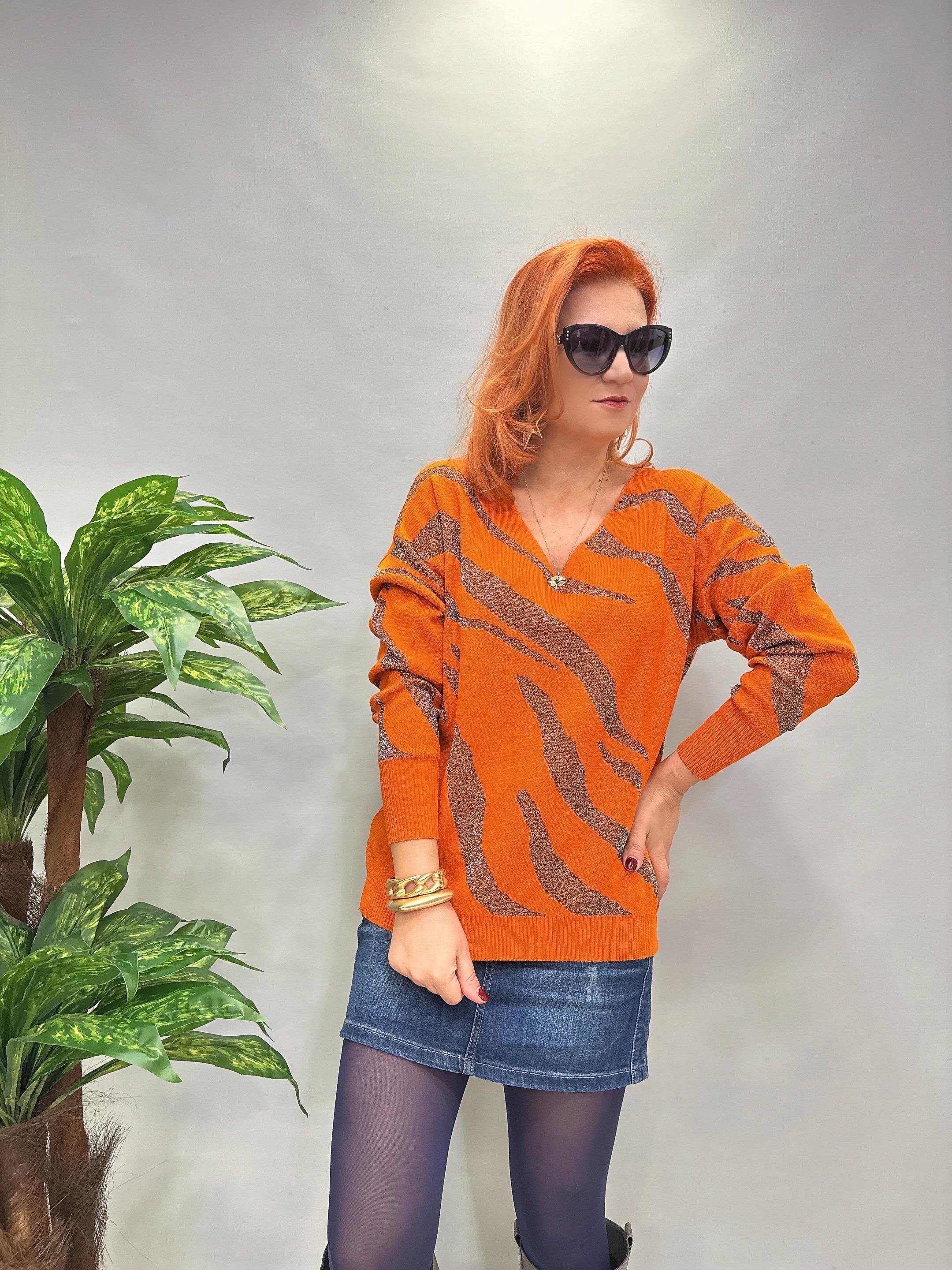 YNY 21084 LİKRALI SİM DETAYLI TRİKO TURUNCU