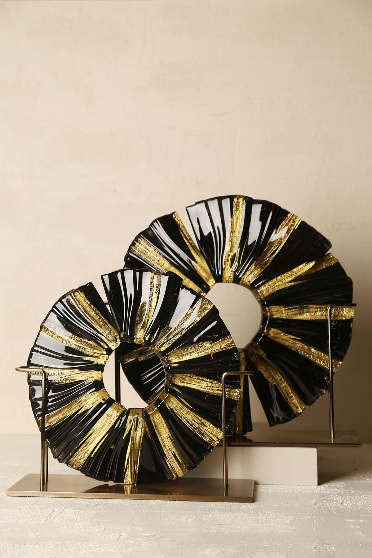 Yaz Home | 2'li Cam Disk - Siyah Gold
