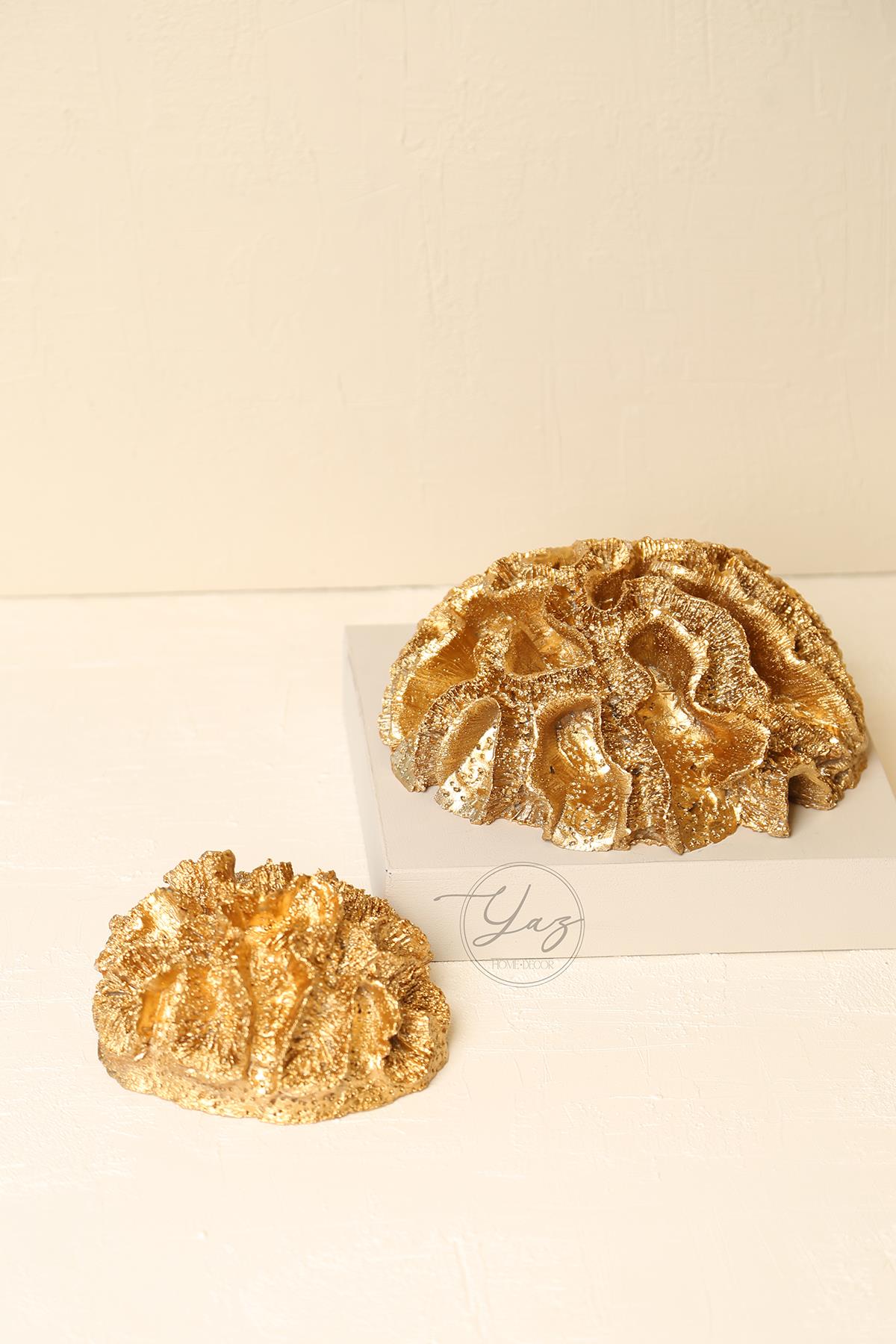 Yaz Home |  2'li Polyester Beyin Mercan Gold Renk