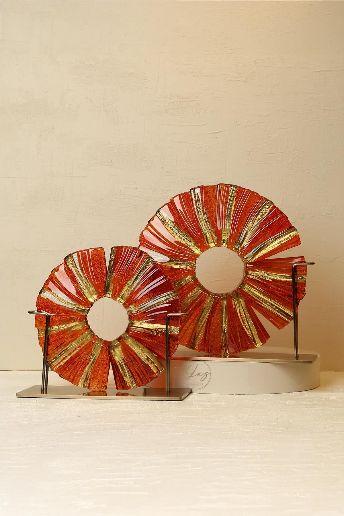Yaz Home | Cam Disk Turuncu Gold