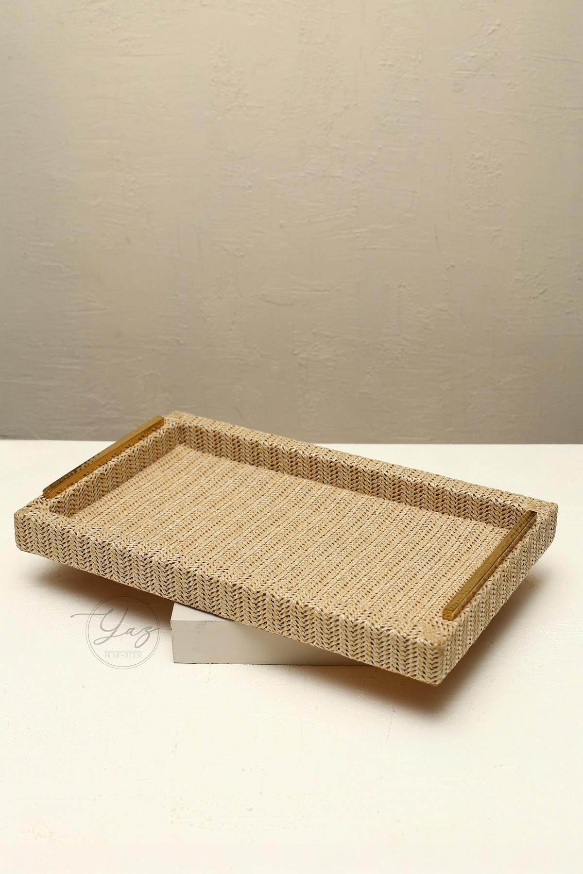 Yaz Home | Krem Rafya Tepsi