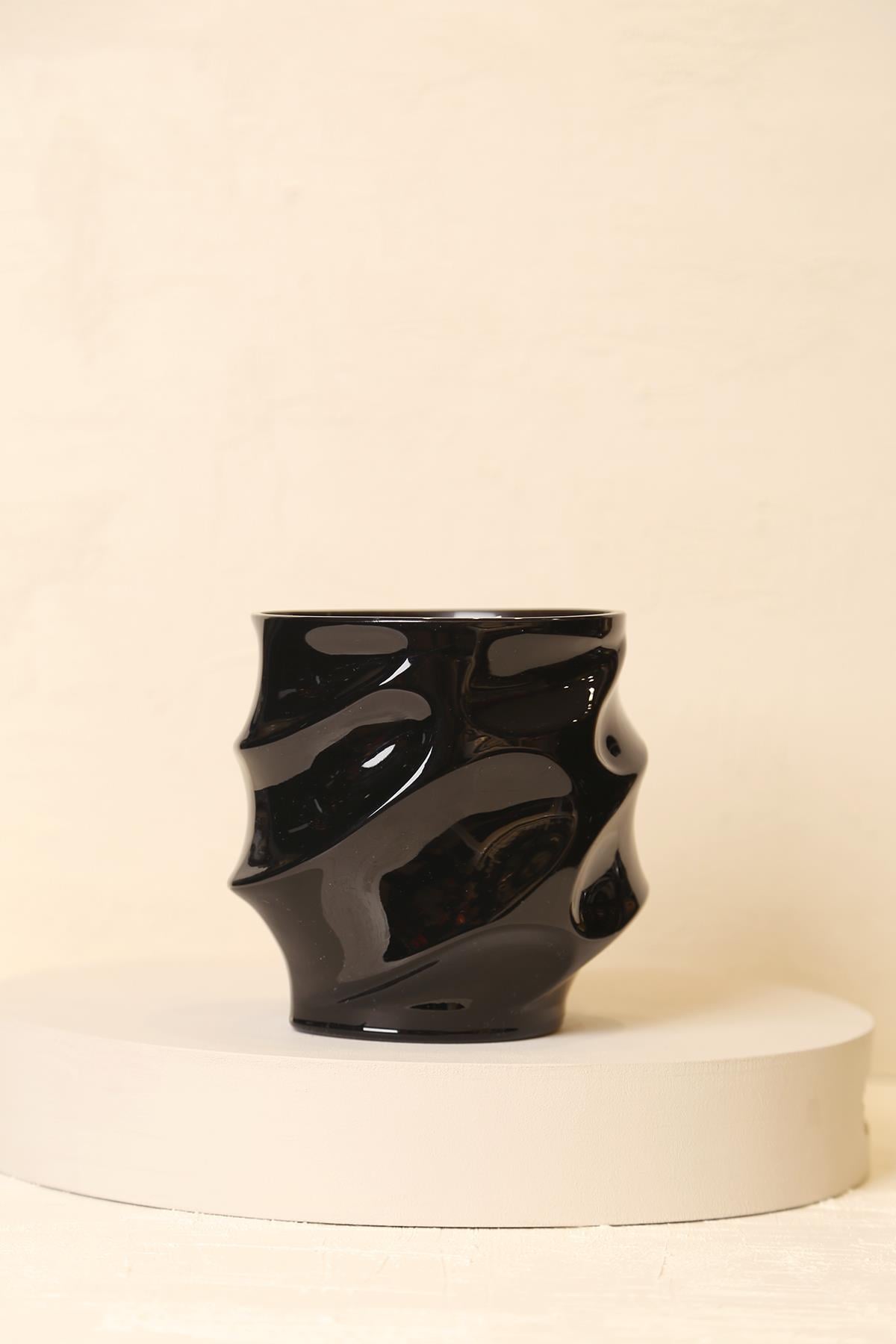 Yaz Home | Zigzag Cam Mum - Siyah