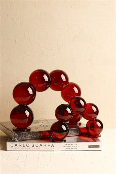 2'li Kristal Bordo Bubble Kemer Obje 