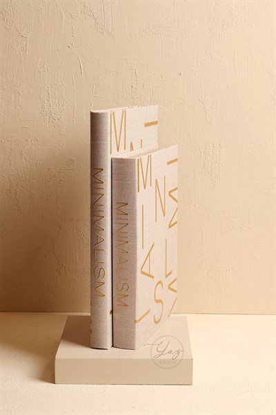 Yaz Home | 2'li Gold Linen Kitap Kutu