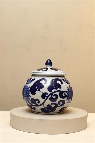 Yaz Home | Blue Blanc Kapaklı Küp 