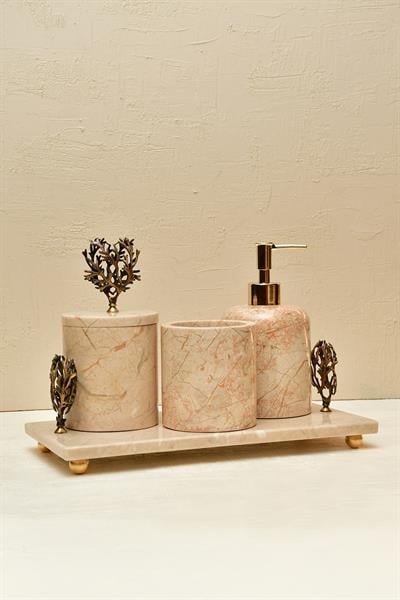 Yaz Home | Krem Mercanlı Banyo Seti