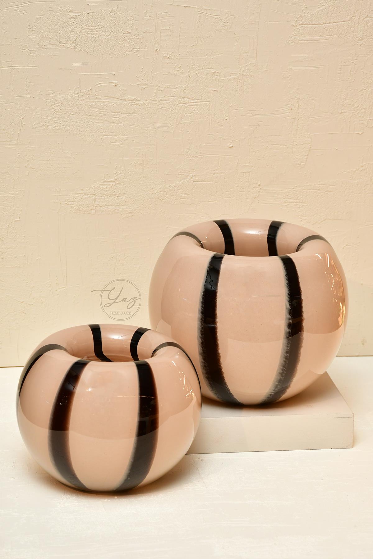 Yaz Home | 2'li Cam Somon Zebra Vazo