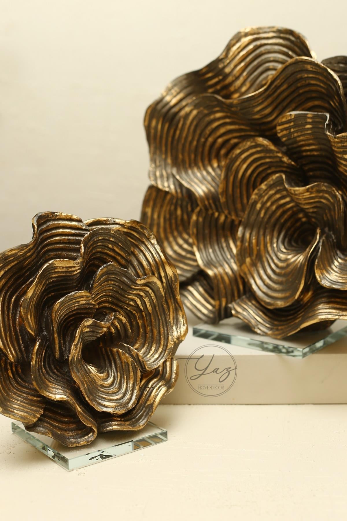 Yaz Home | 2'li Eskitme Polyester Gül Mercan 
