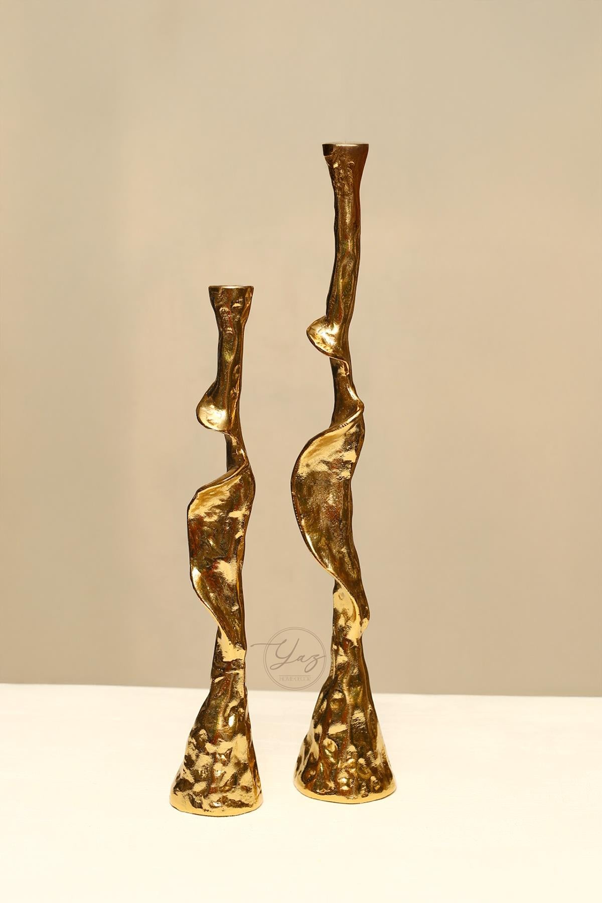 Yaz Home | 2'li Helezyon Şamdan Gold