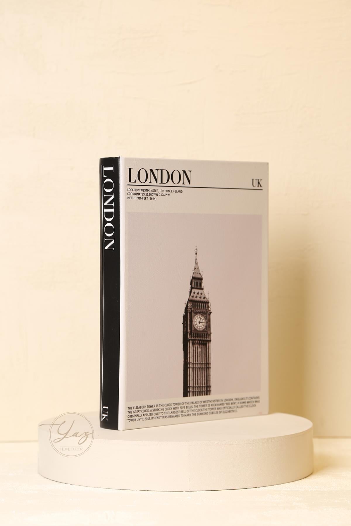Yaz Home | Dekoratif Kitap Kutu - Ahşap & Deri London
