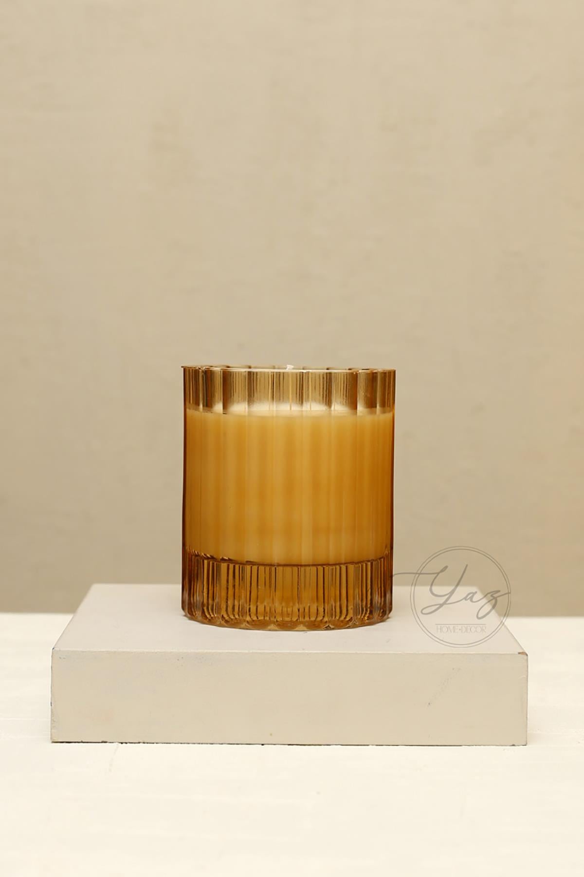 Yaz Home | Kesme Cam Bal Rengi Kokulu Mum 
