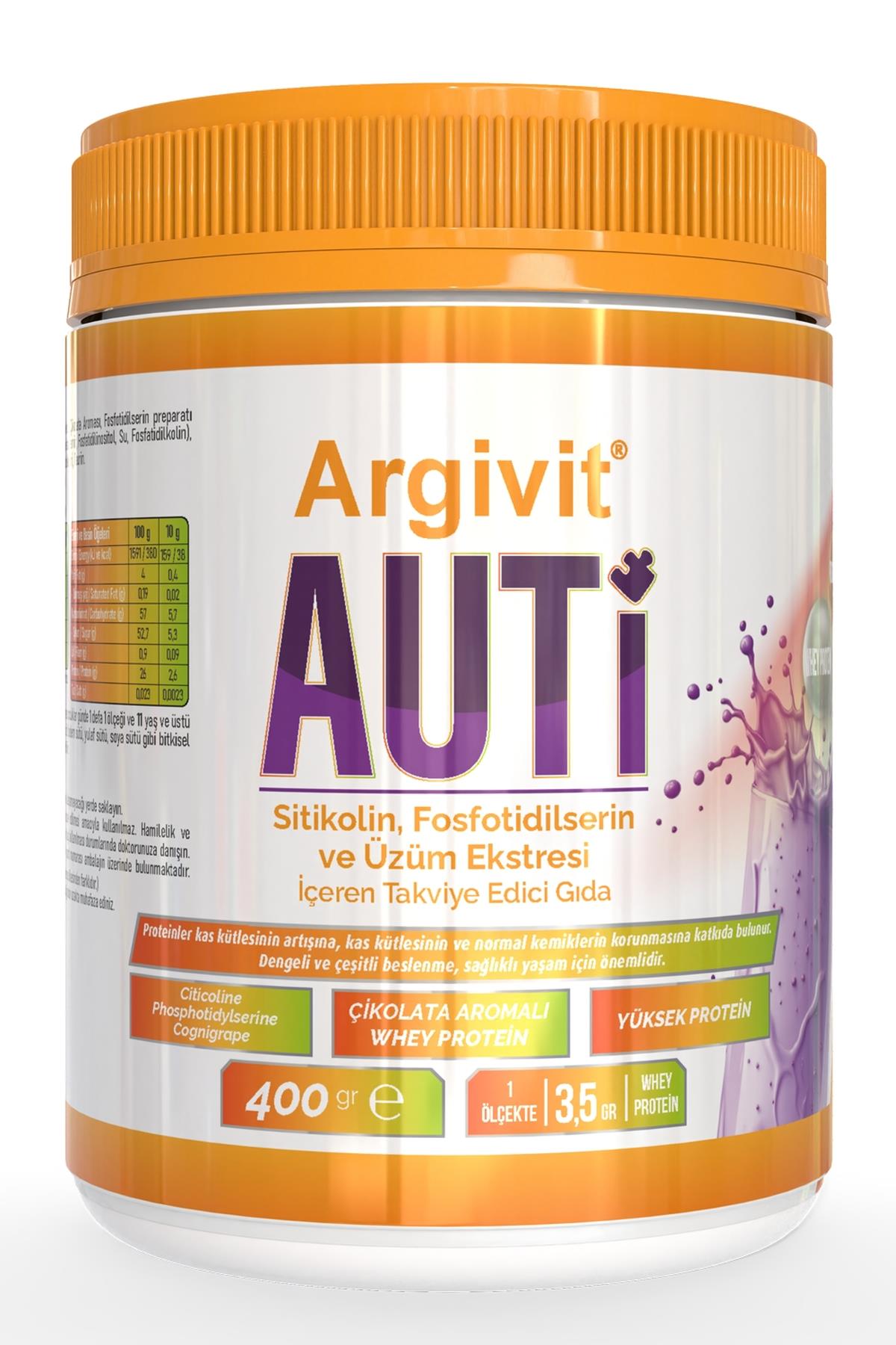 ArgivitArgivit Auti Taurin, Sitikolin, Fosfotidilserin ve Üzüm Ekstresi İçeren Gıda Takviyesi 400 gr8684891940052