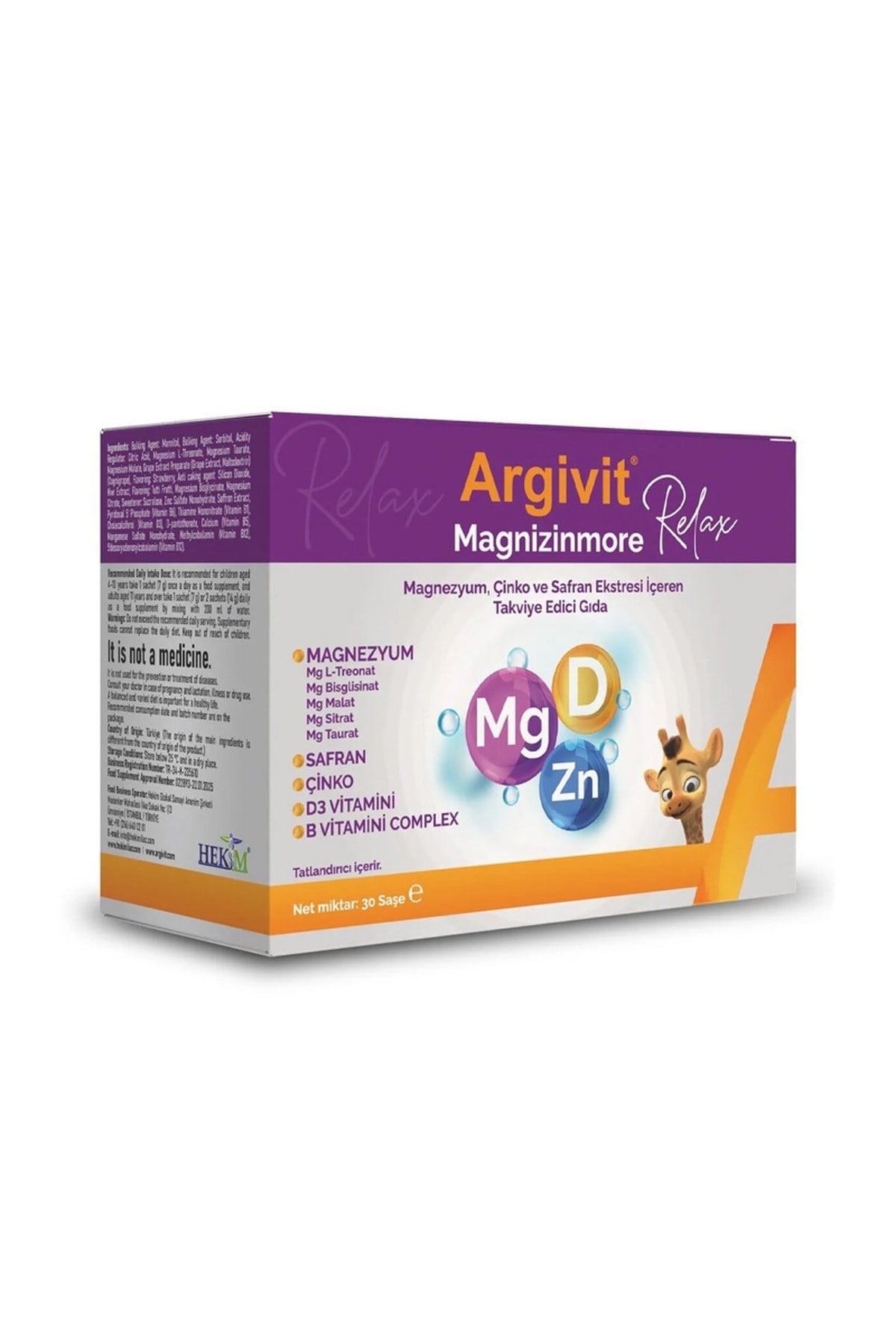 HEKİMArgivit Magnizinmore Relax 30 Saşe8684891940083