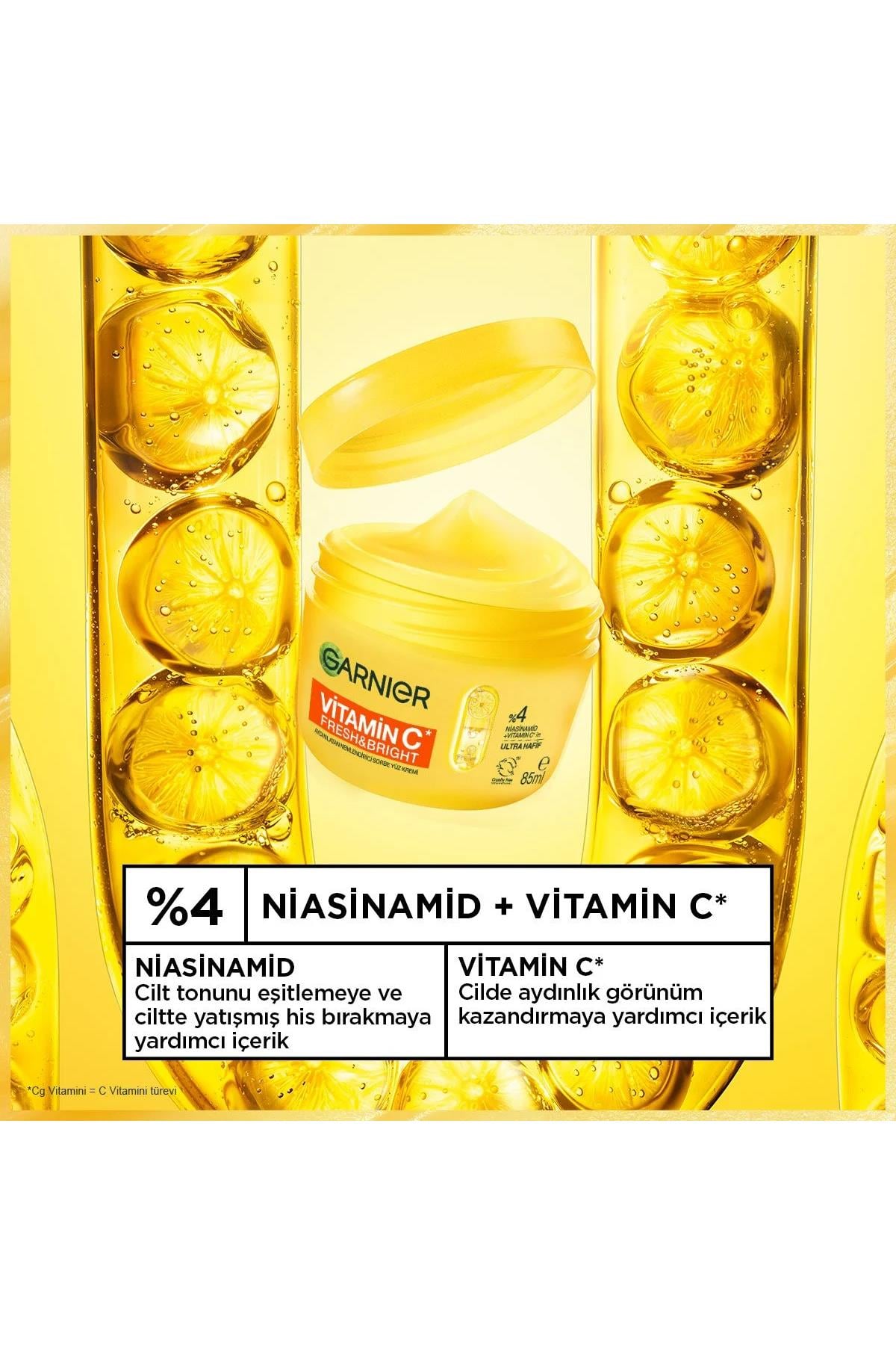 Garnier C Vitamini Fresh & Bright Aydınlatıcı Sorbe Yüz Kremi 85 ml