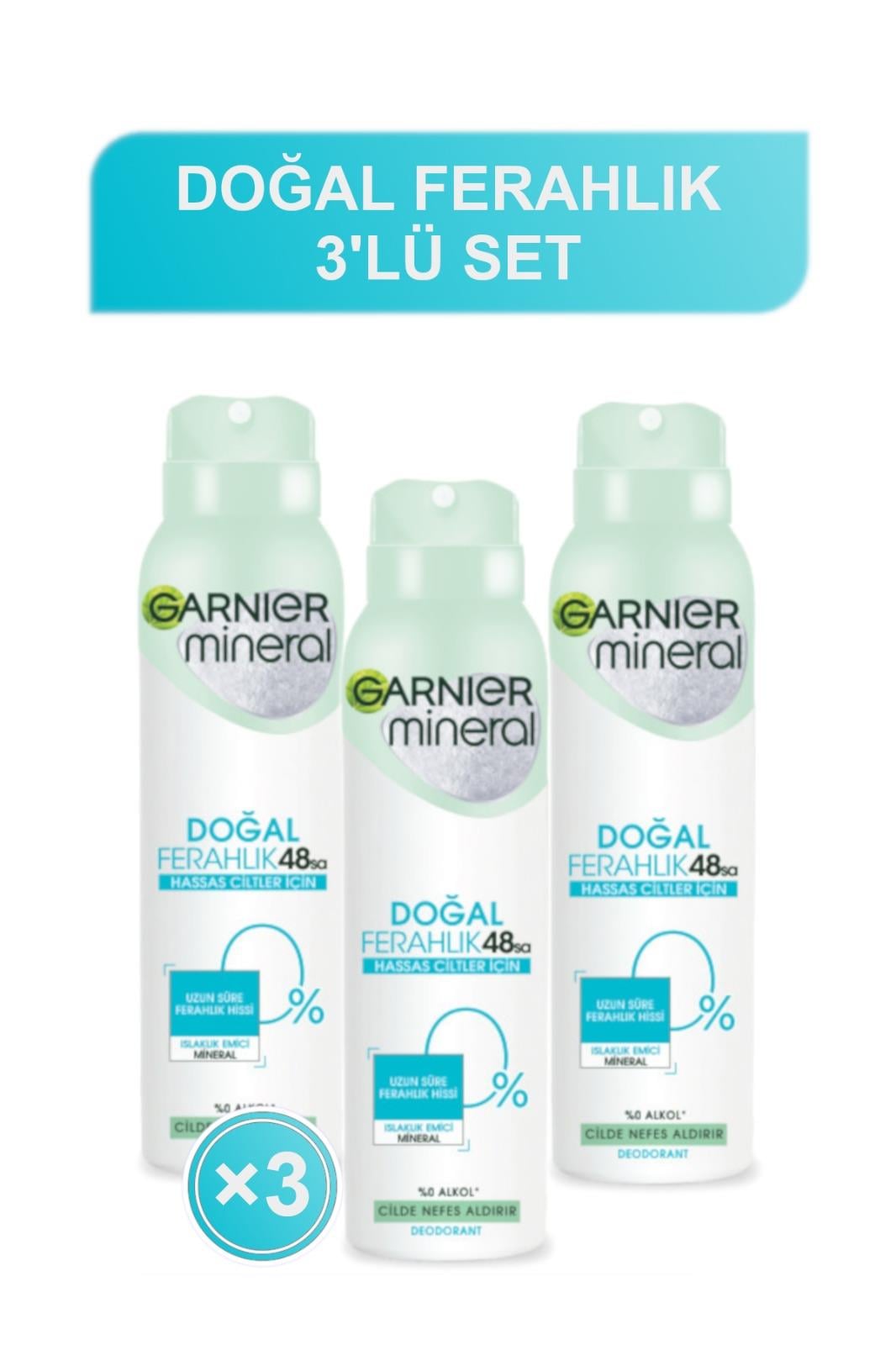 Garnier Doğal Ferahlık Deodorant Sprey 150ml 3lü Set