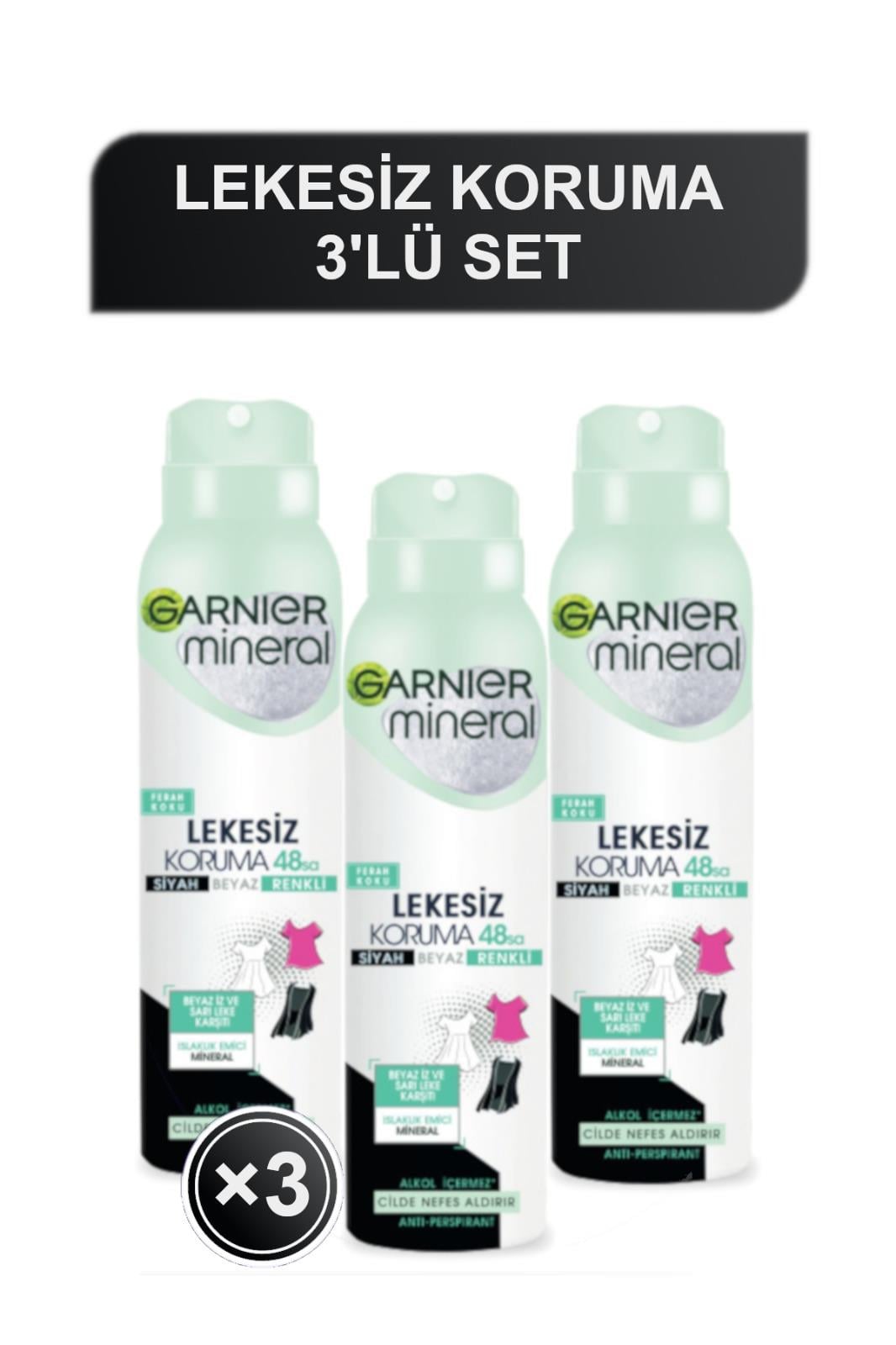Garnier Lekesiz Koruma Deodorant Sprey 150ml 3lü Set