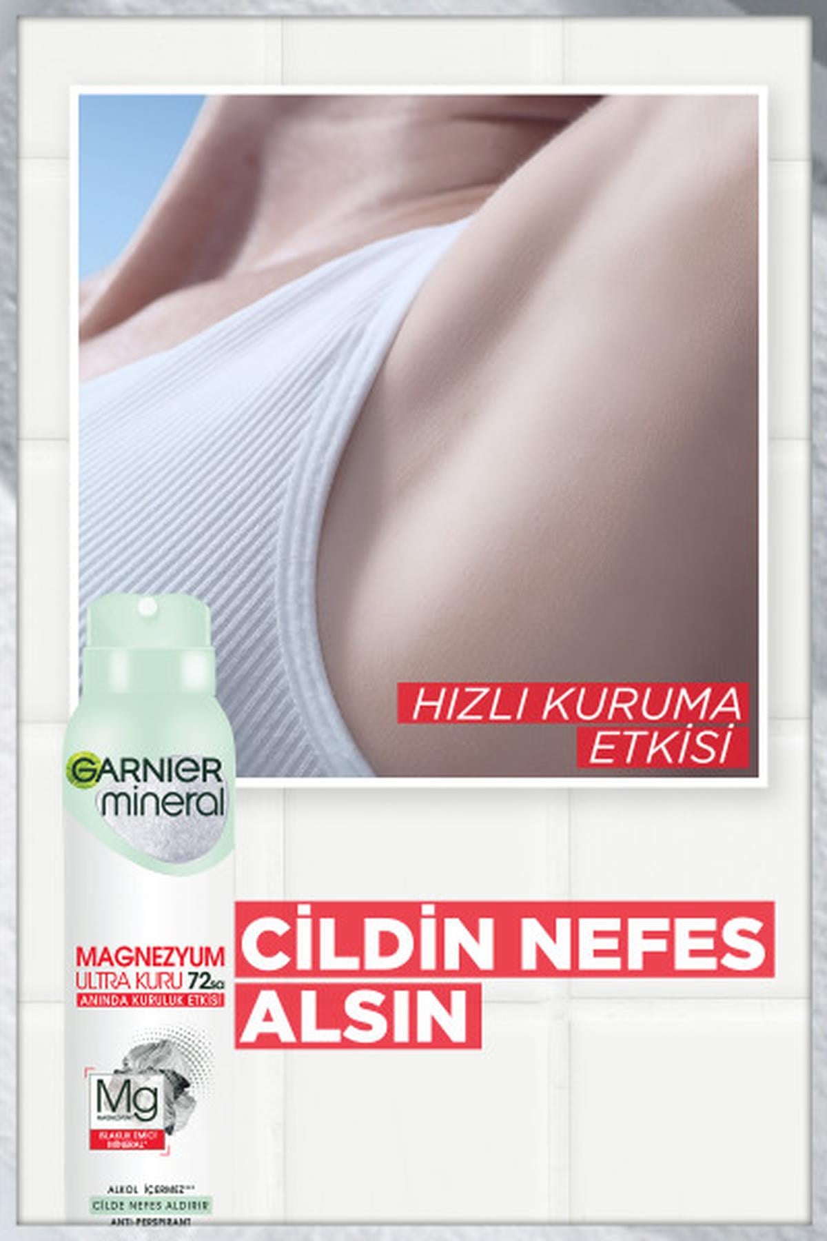 Garnier Magnezyum Ultra Kuru Deodorant Sprey 150 ml 3lü Set