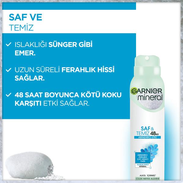 Garnier Saf & Temiz Deodorant Sprey 150ml 3lü Set
