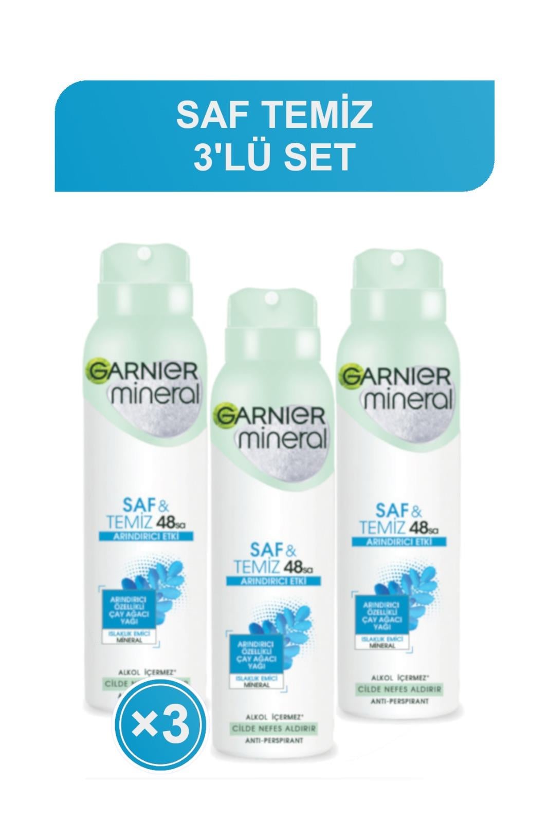 Garnier Saf & Temiz Deodorant Sprey 150ml 3lü Set