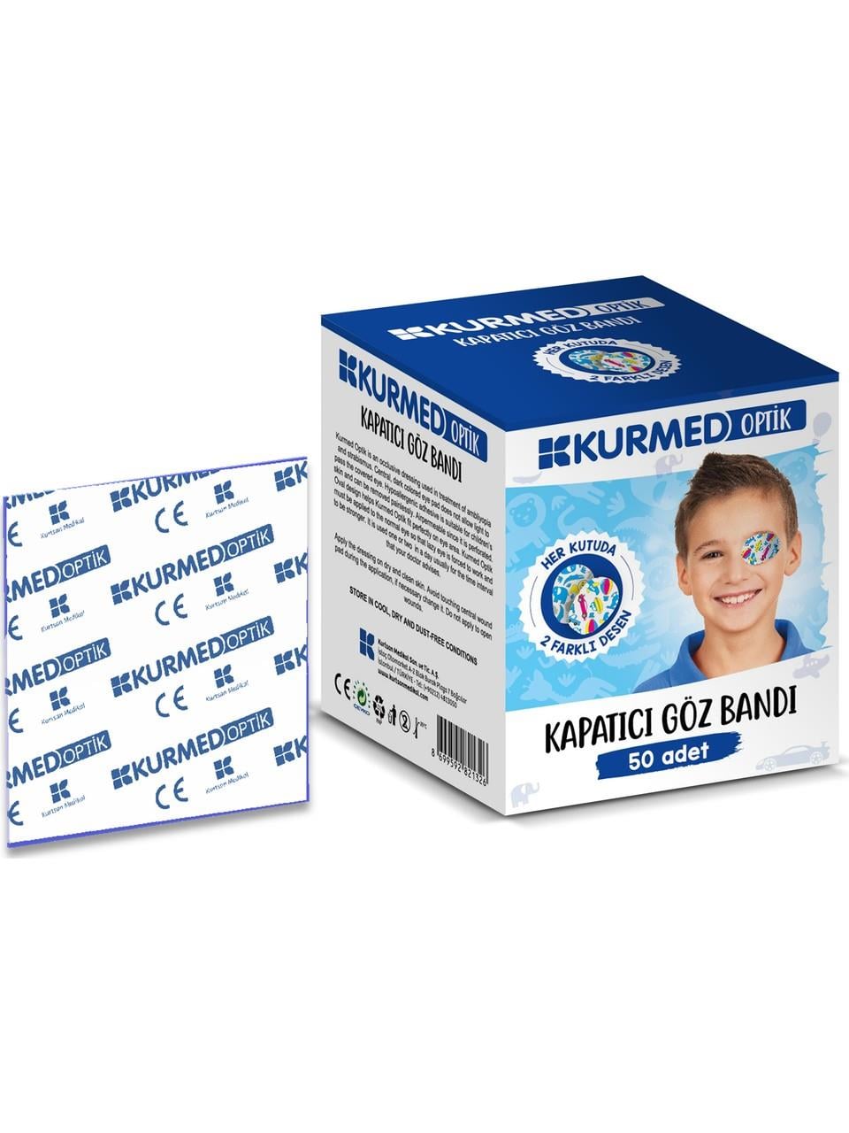 KURMEDKurmed Optik Çocuk Kapatıcı Göz Pedi Erkek 50 Adet8699592821326