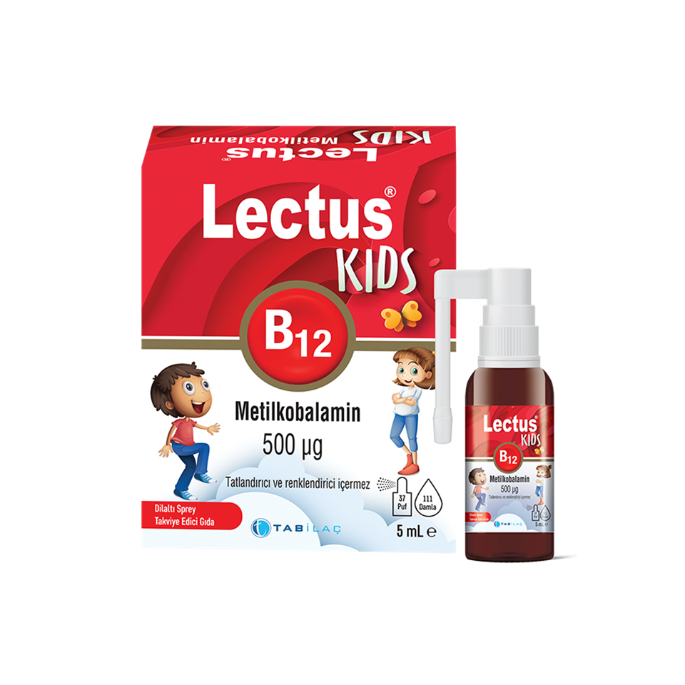 Lectus B12 Metilkobalamin Dilaltı Sprey 500 Mcg 5 Ml'lik Şişe