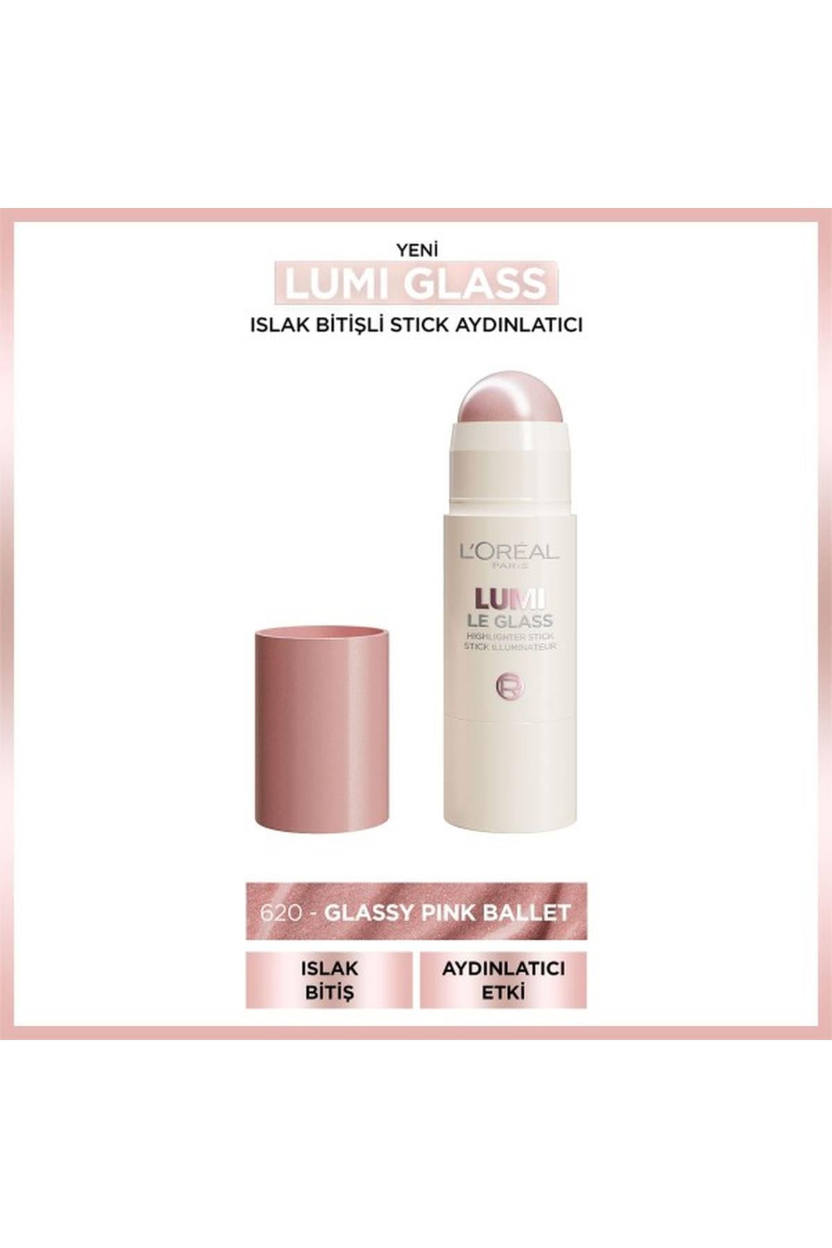 LOréal Paris Lumi Glass Islak Bitişli Stick Aydınlatıcı - 620 Glassy Pink Ballet