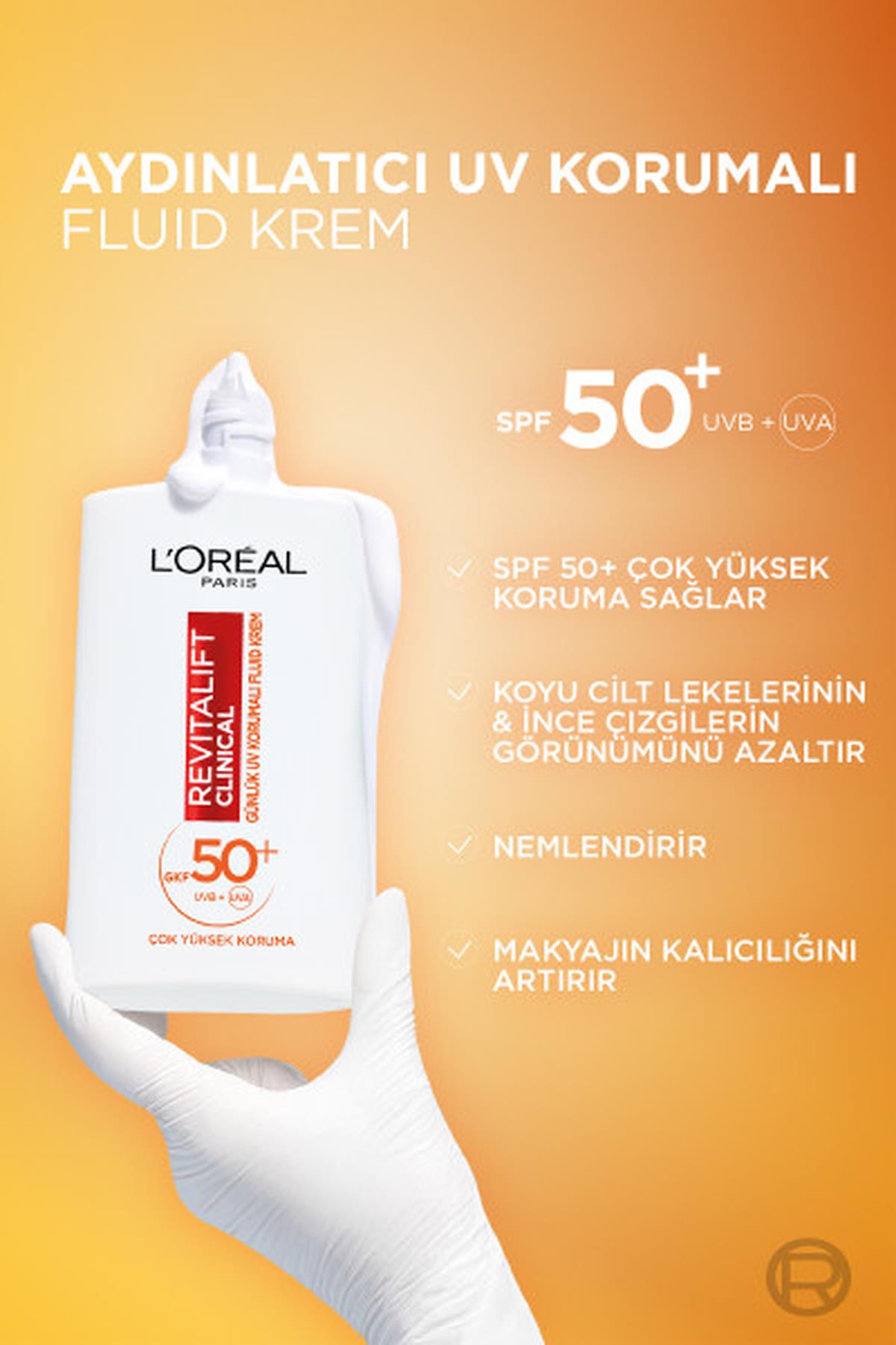 LOréal Paris Revitalift Clinical SPF 50+ Günlük Yüksek UV Korumalı Yüz Güneş Kremi 50ml