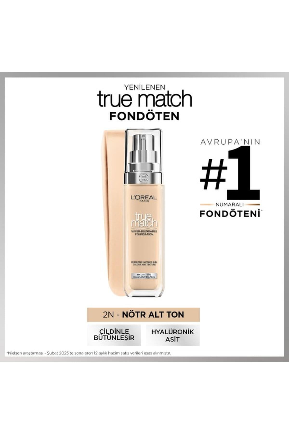 Loreal ParisL'Oréal Paris True Match Bakım Yapan Fondöten - 2N Nötr Alt Ton3600522862390