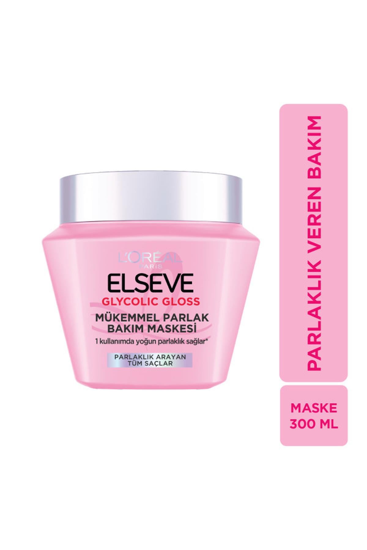 Loreal Paris Elseve Glycolic Gloss Mükemmel Parlaklık Veren Saç Bakım Maskesi 300 ml