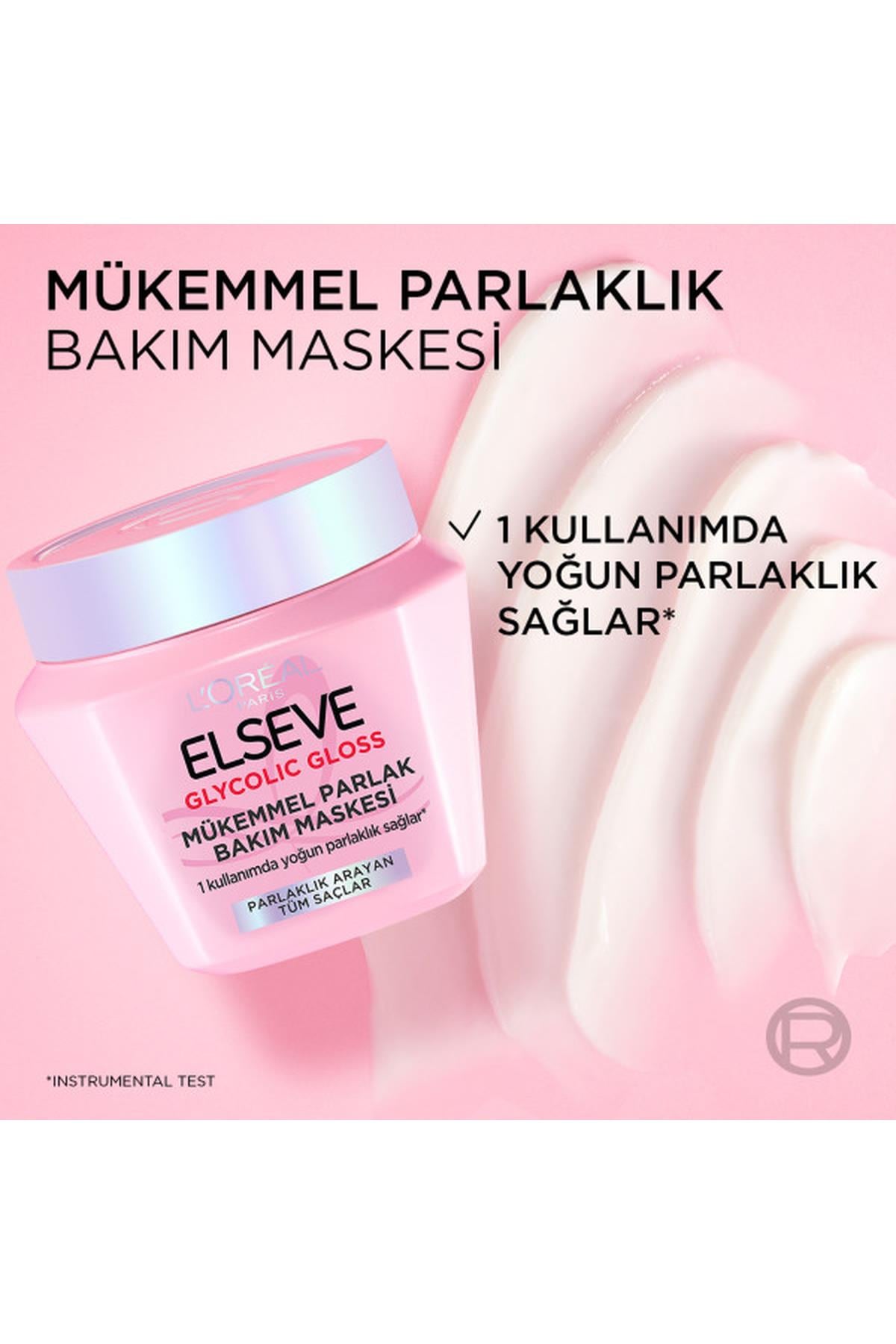 Loreal Paris Elseve Glycolic Gloss Mükemmel Parlaklık Veren Saç Bakım Maskesi 300 ml