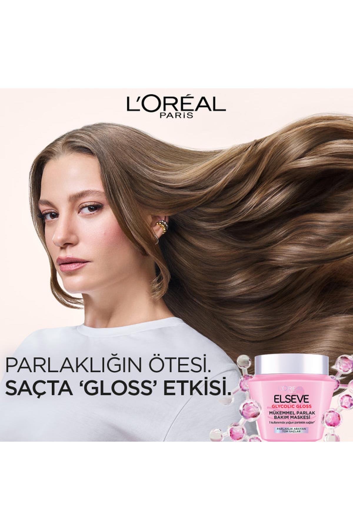 Loreal Paris Elseve Glycolic Gloss Mükemmel Parlaklık Veren Saç Bakım Maskesi 300 ml