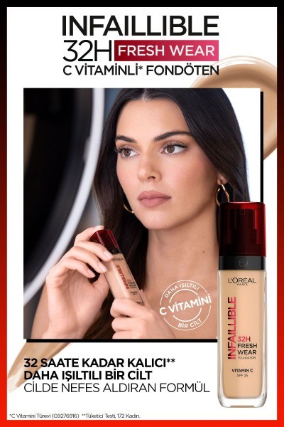 Loreal Paris Infaillible 32H Fresh Wear C Vitaminli Fondöten 125 Naturel Rose