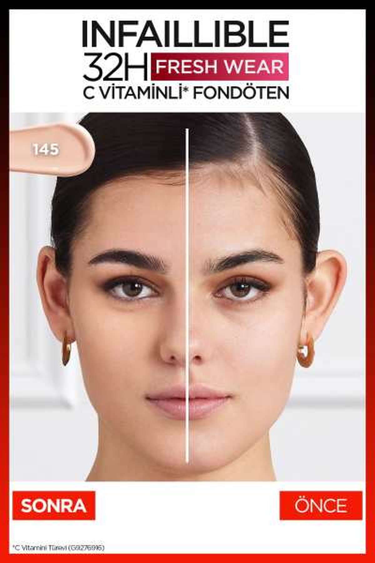 Loreal Paris Infaillible 32H Fresh Wear C Vitaminli Fondöten 145 Beige Rose