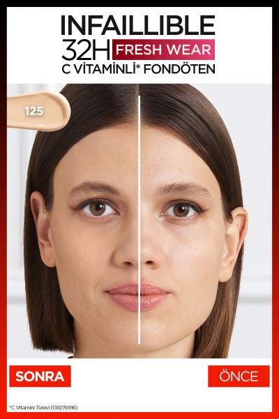 Loreal Paris Infaillible 32H Fresh Wear C Vitaminli Fondöten 125 Naturel Rose