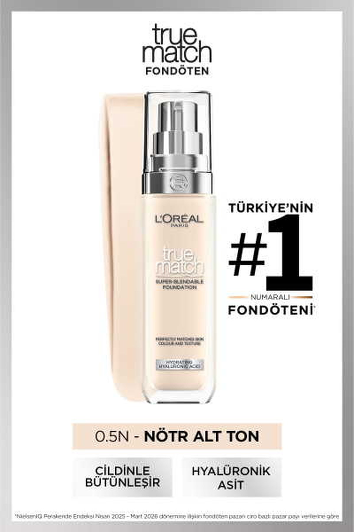 Loreal Paris True Match Bakım Yapan Fondöten 0.5N Nötr Alt Ton