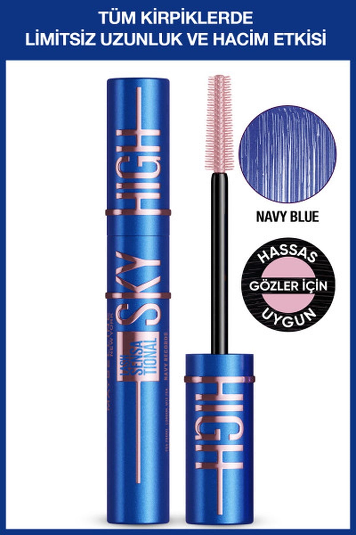 Maybelline New York Lash Sensational Sky High Maskara Navy Blue Mavi Maskara