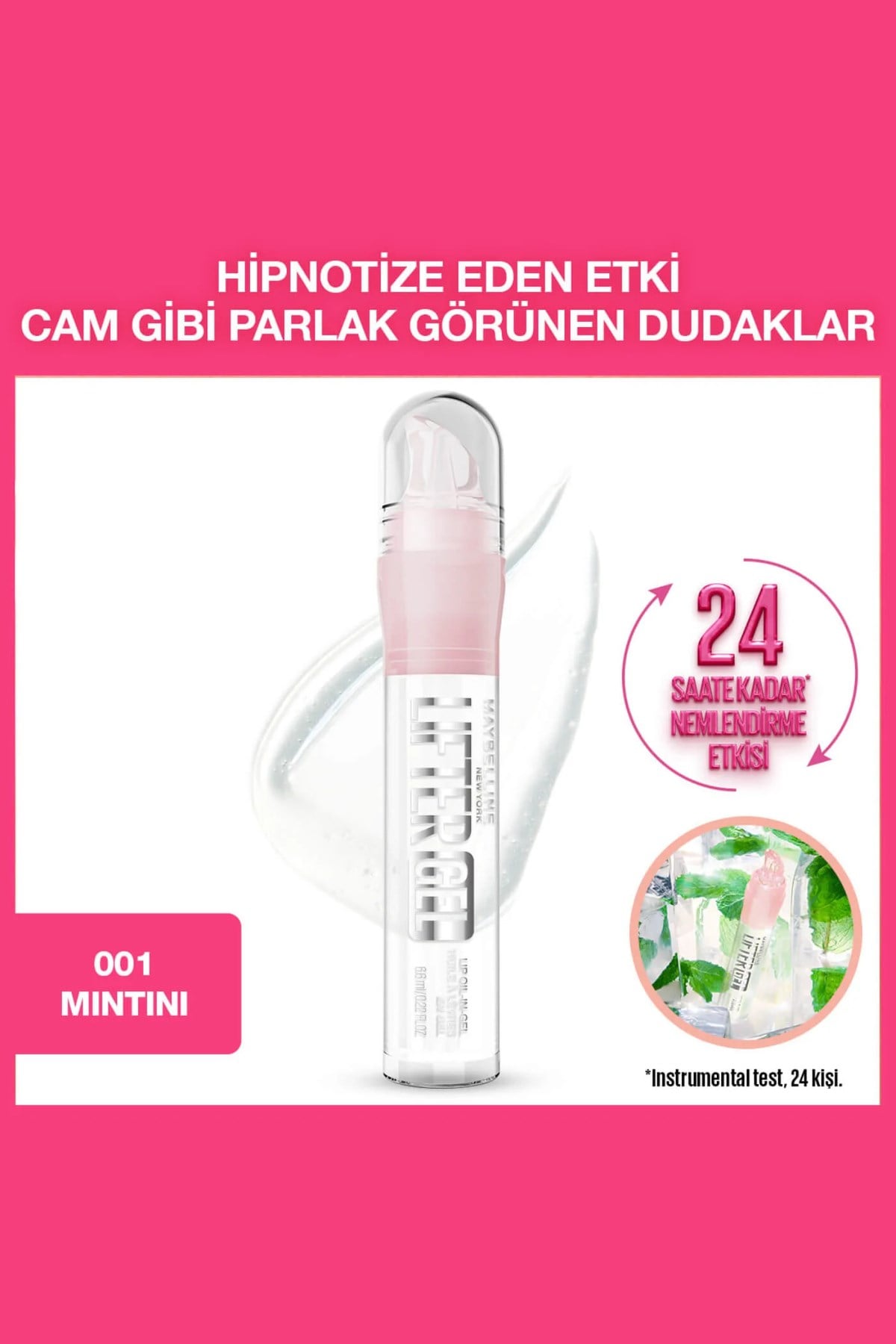 Maybelline New York Lifter Gel Ekstra Parlak ve Nemlendirici Dudak Parlatıcısı 001 Mintini