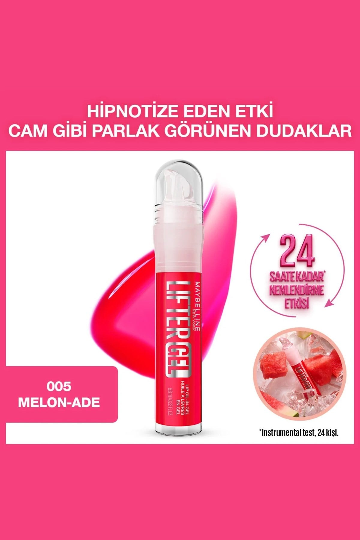 Maybelline New York Lifter Gel Ekstra Parlak ve Nemlendirici Dudak Parlatıcısı 005 Melon Ade