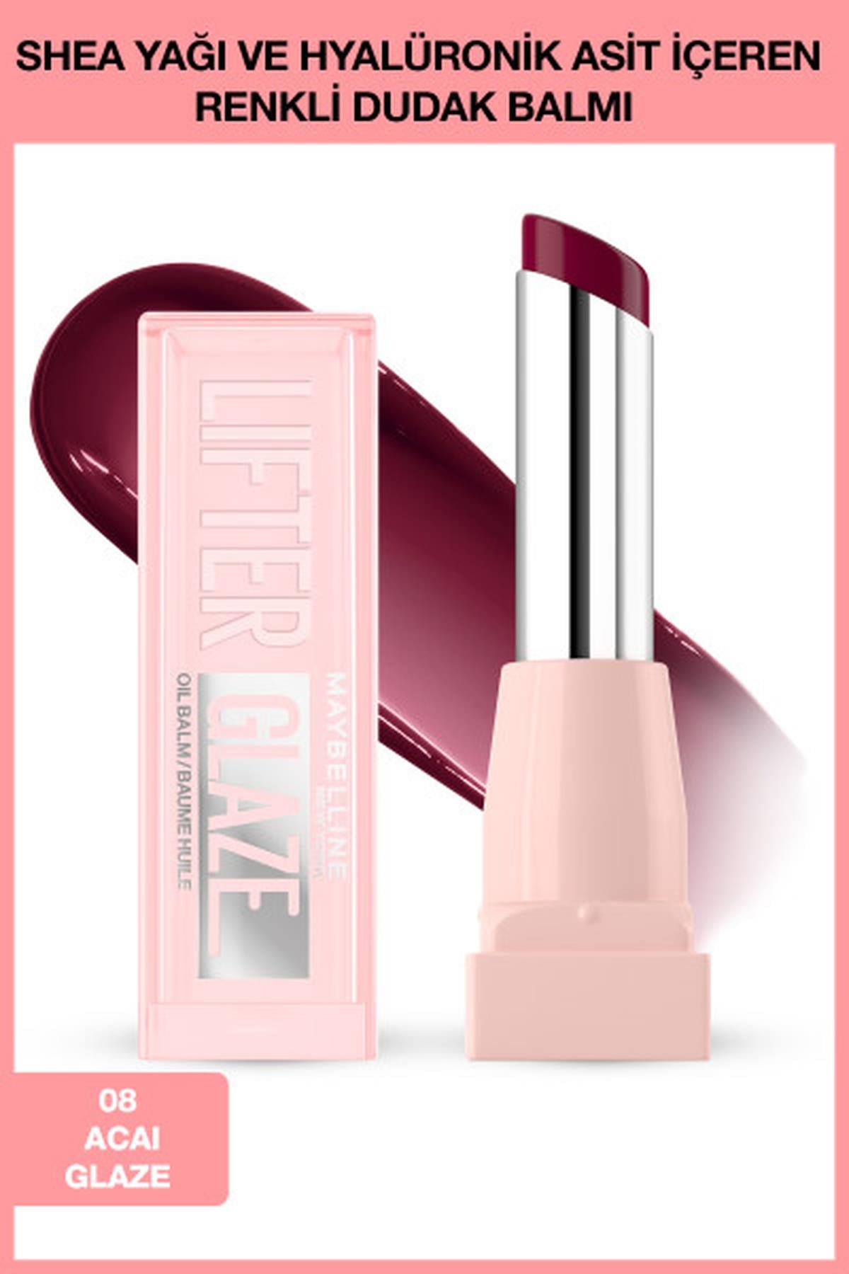 Maybelline New York Lifter Glaze Renkli Dudak Balmı - 08 Acai Glaze